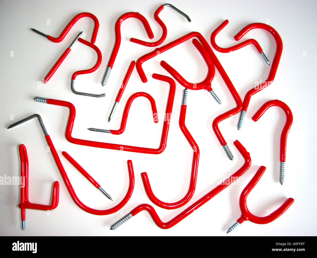 Assorted hooks and fixings Stock Photo Alamy