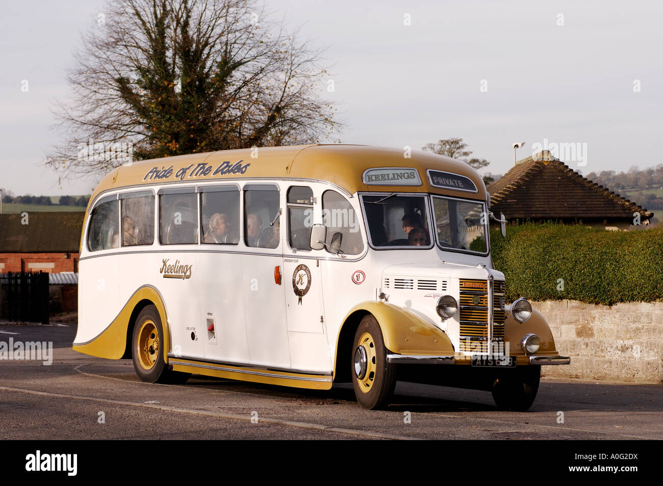 vintage bedford bus Stock Photo Alamy