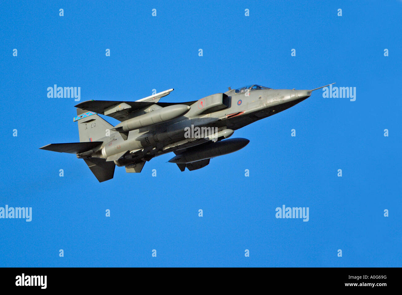 European Fighter Jet flying over bombing range, Donna Nook, Lincolnshire, UK Stock Photo