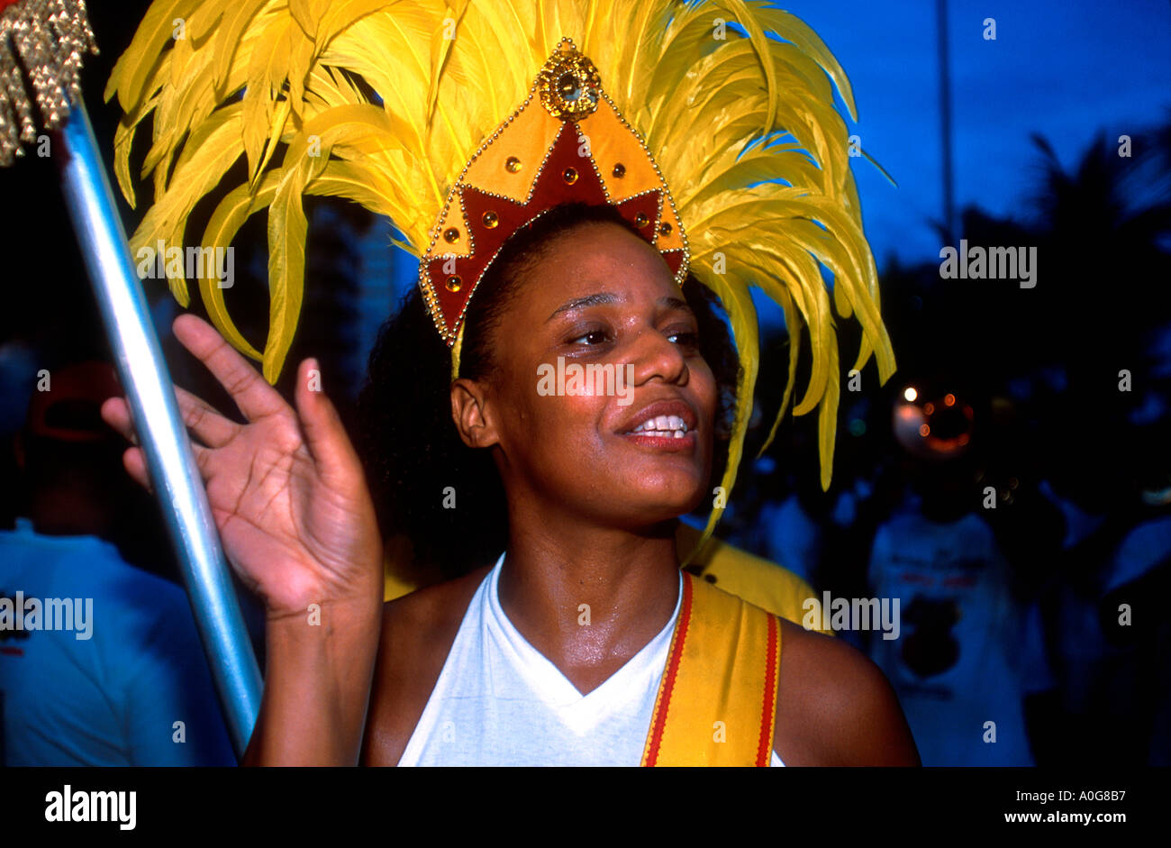 Bloco Cacique de Ramos, street Carnival of Rio de Janeiro, Brazil - women  dressed up as indigenous people Stock Photo - Alamy