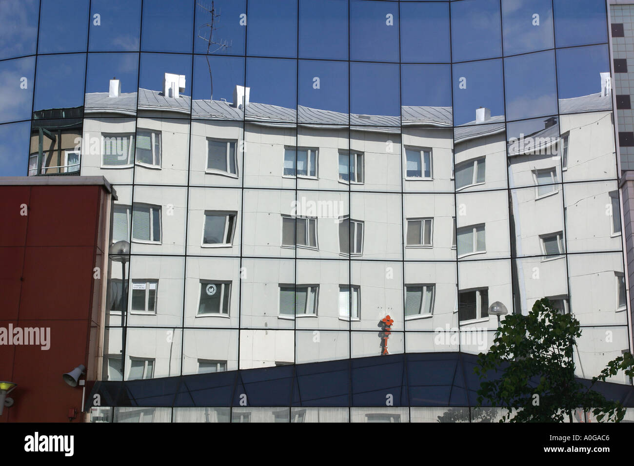 mirrors on wall Stock Photo