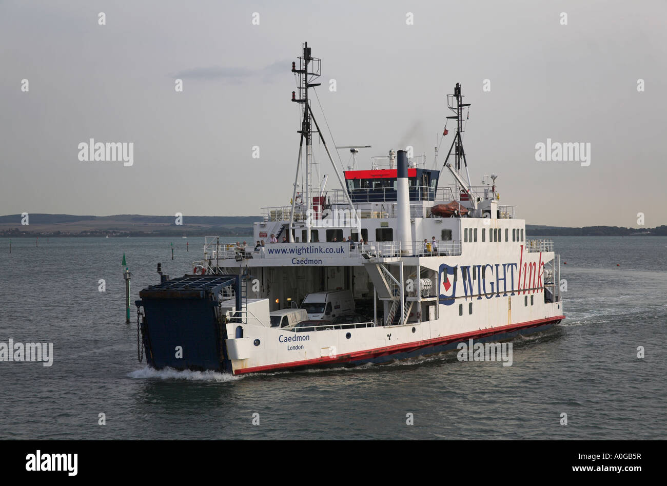 Stock photograph of Isle of Wight Ferry approaching Lymington from