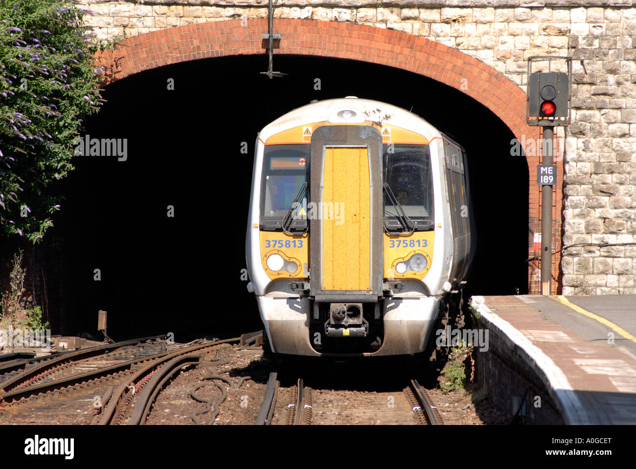 Commuter train arriving at Maidstone Kent Stock Photo Alamy