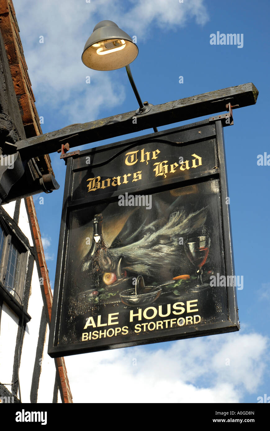 The Boars Head pub sign Windhill Stortford Hertfordshire Stock