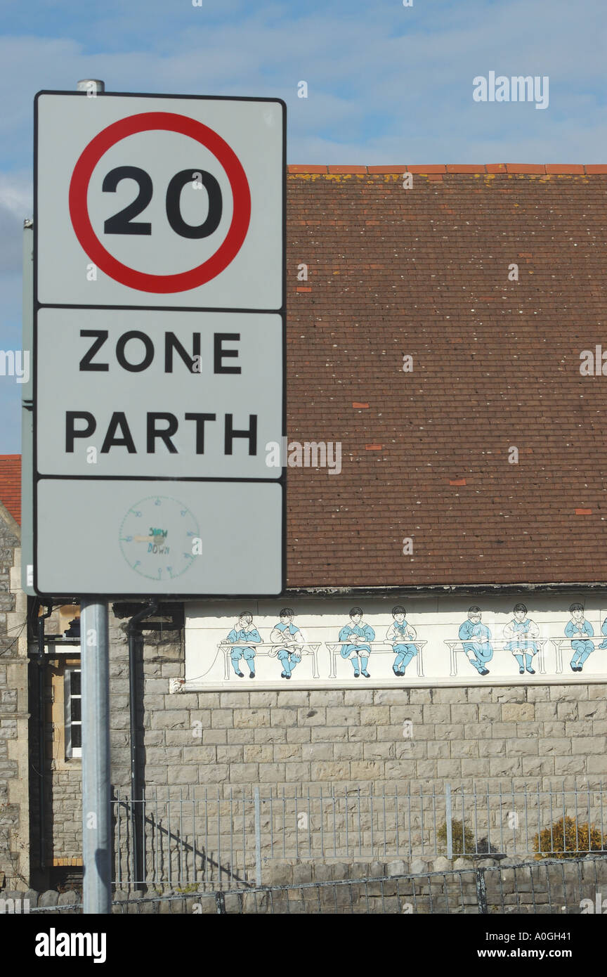 Welsh home zone sign Stock Photo Alamy