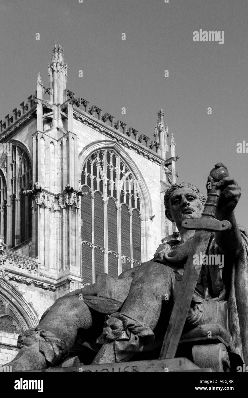 statue of the Roman Emperor Constantine The Great outside York Minster