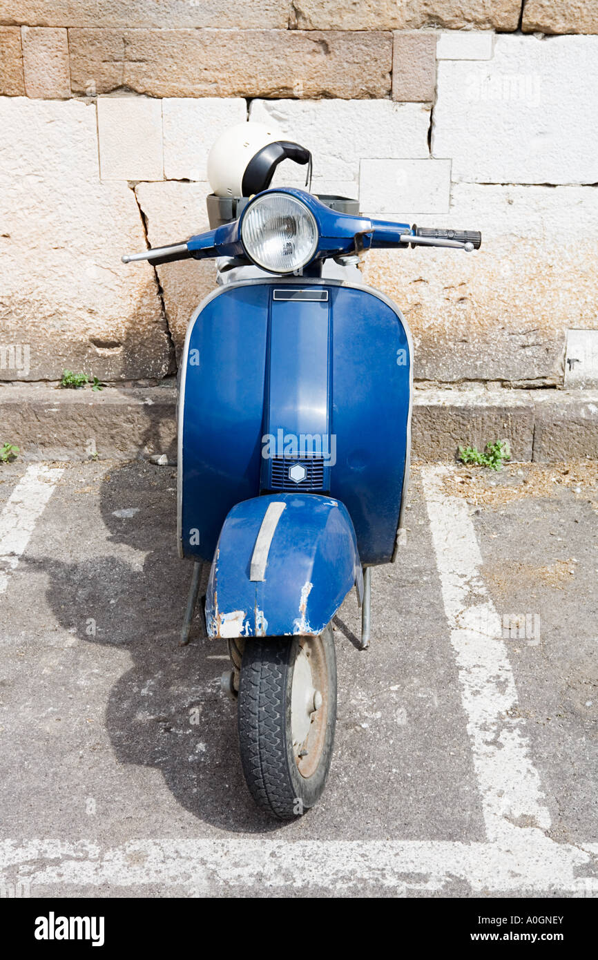 Blue scooter Stock Photo