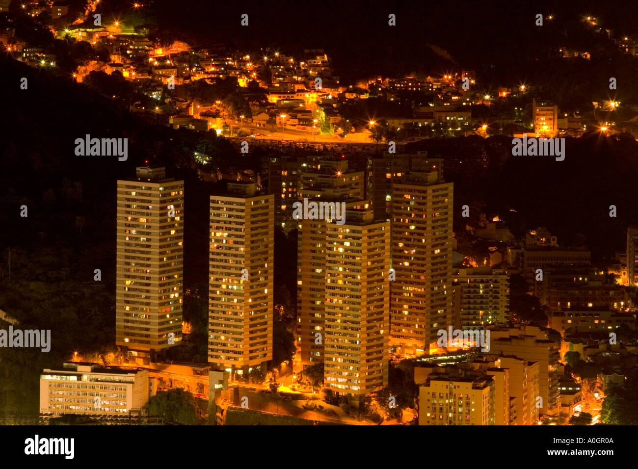 Rio de Janeiro at night Brazil Stock Photo