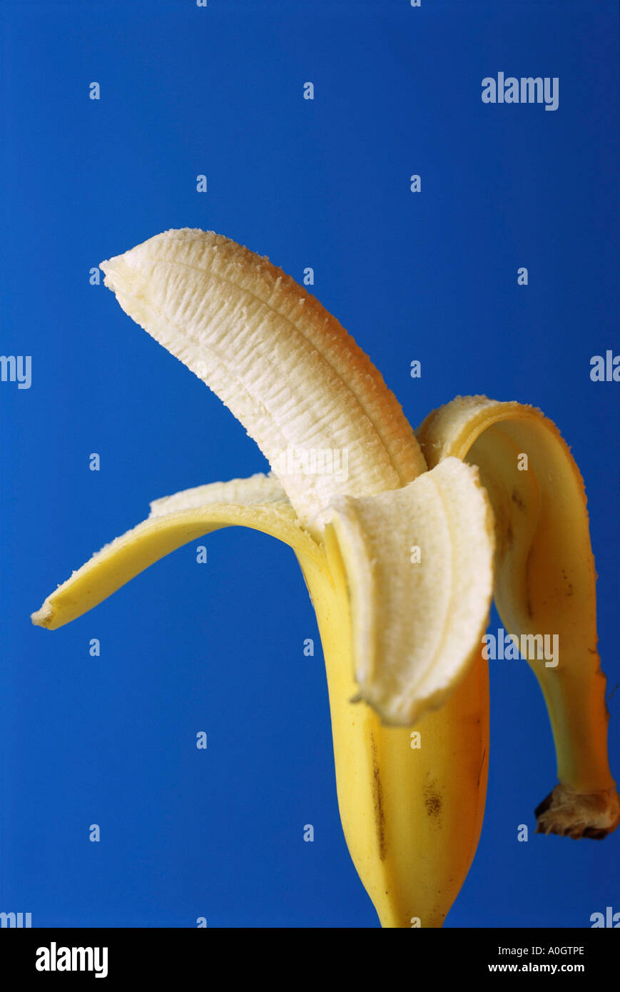 Close-up of a peeled banana Stock Photo
