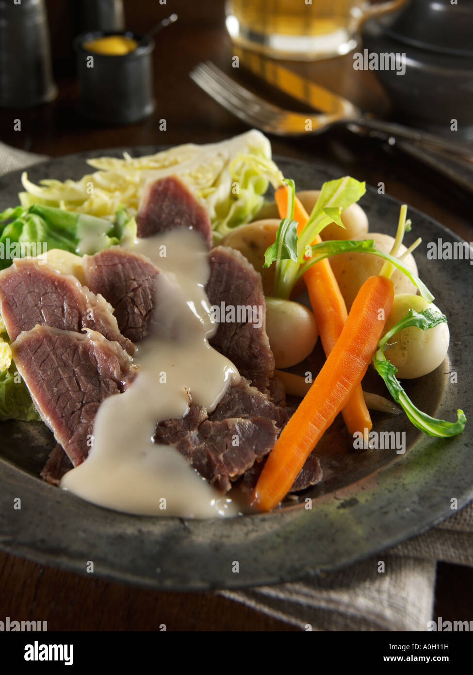 Corned beef dinner Stock Photo - Alamy