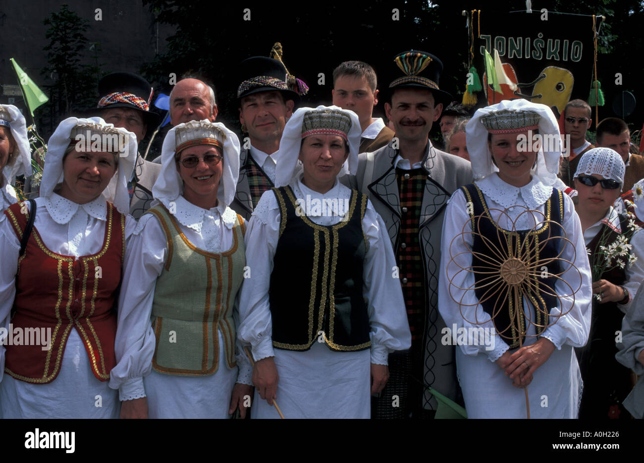 Lithuania Vilnius Lithuanian performers in national dress at a summer