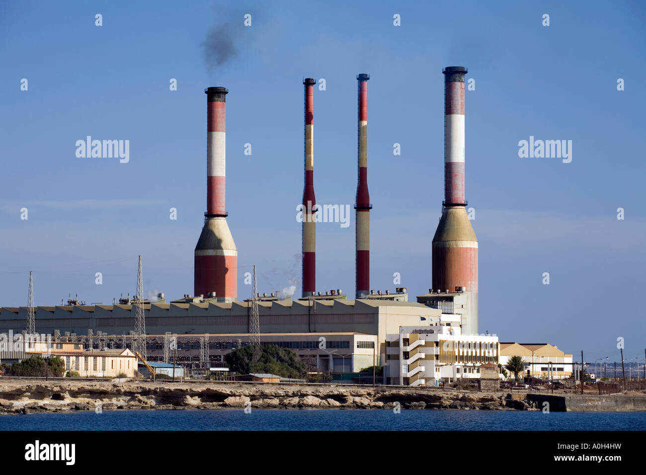 THE POWER STATION AT Dhekelia, LARNAKA IN CYPRUS Stock Photo