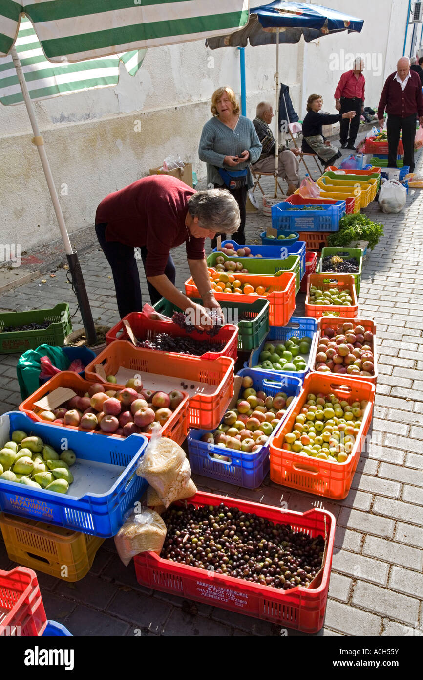 THE PRODUCE MARKET AT PAPHOS, CYPRUS Stock Photo