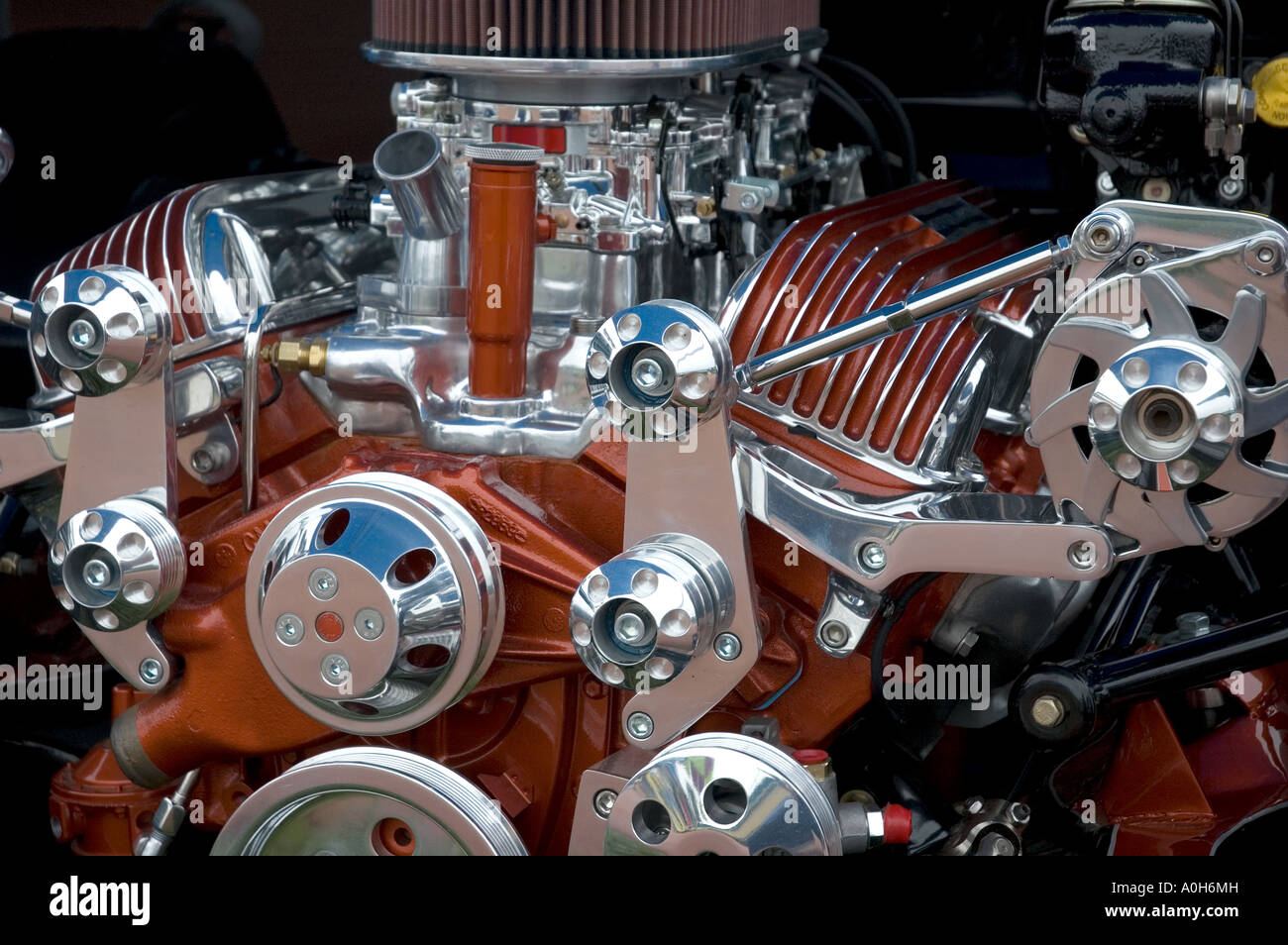 Custom car engine Stock Photo Alamy