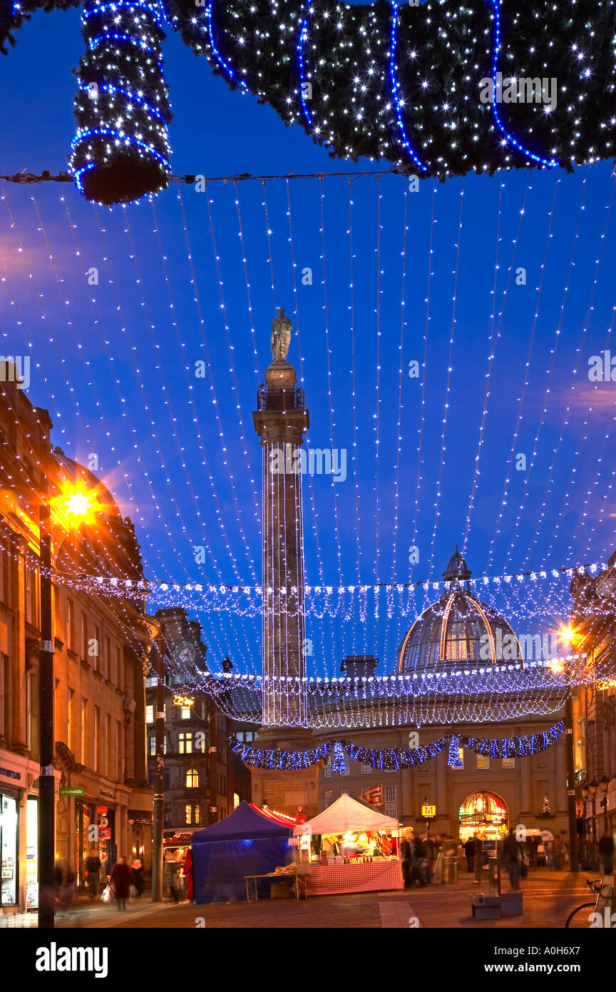 Christmas Lights Grey Street Newcastle upon Tyne Stock Photo Alamy