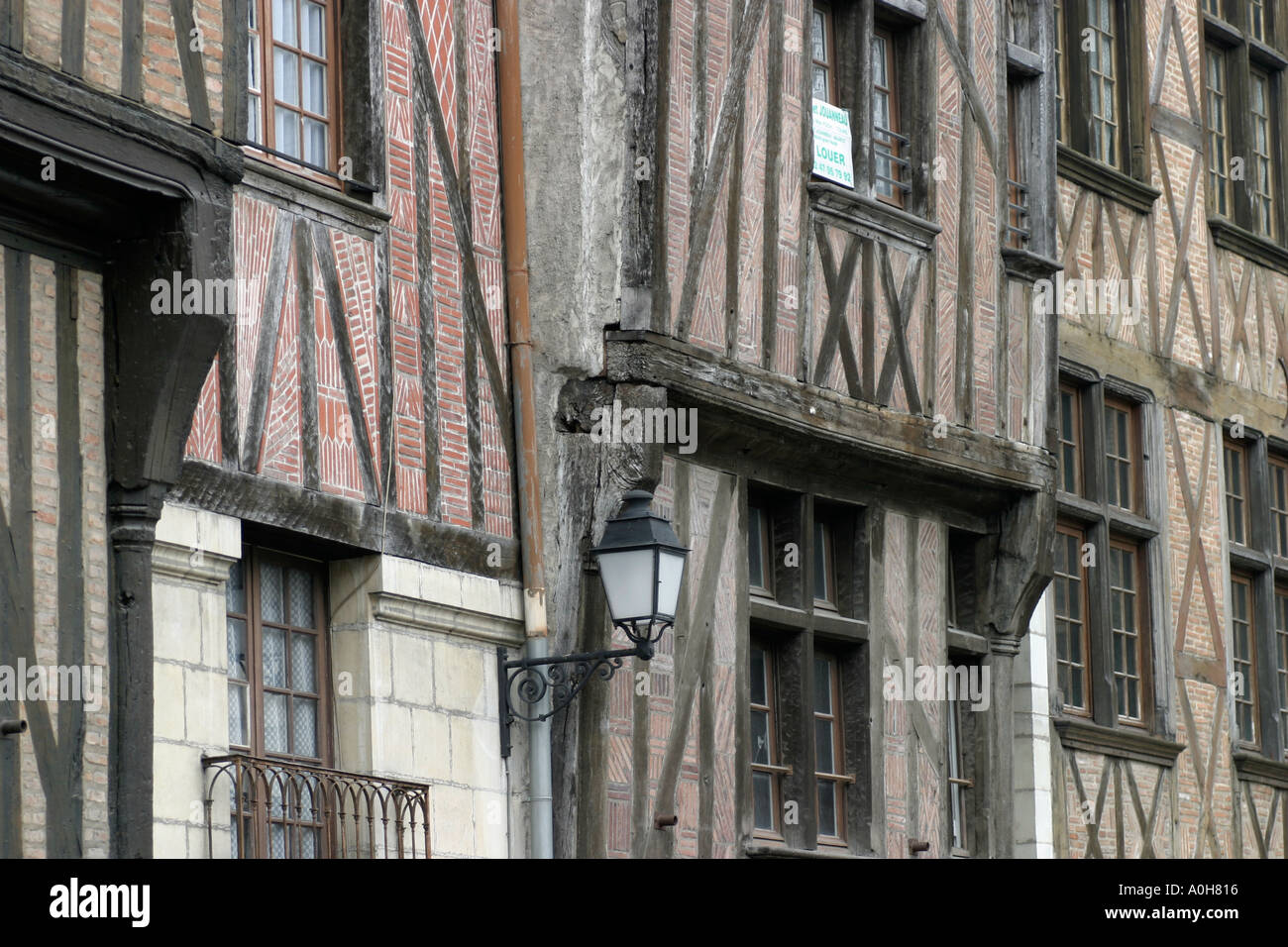 Houses in the Place Plumereau Tours Loire France Stock Photo