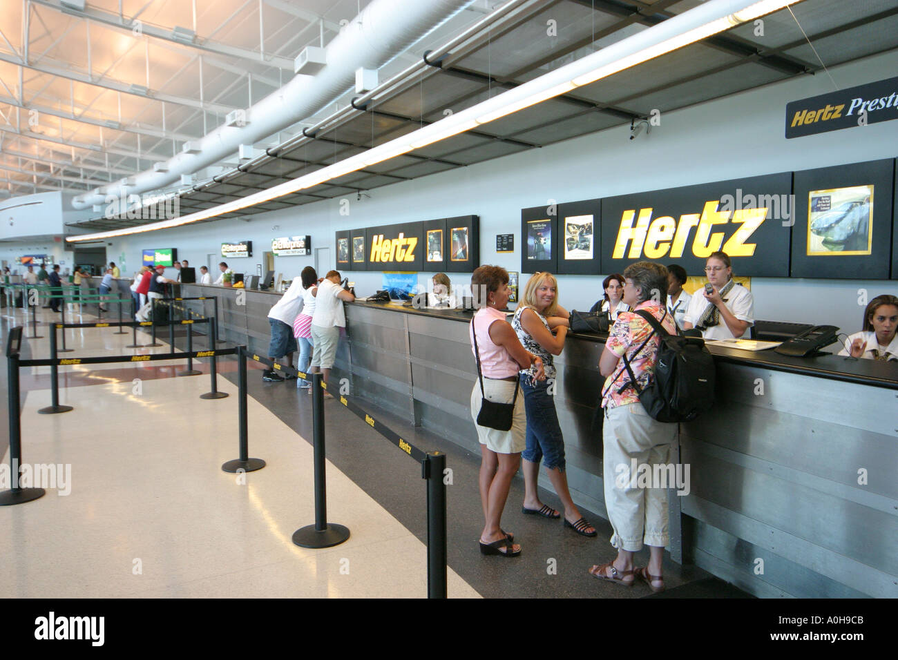 Cleveland Ohio Airport Rental Car Counters Stock Photo