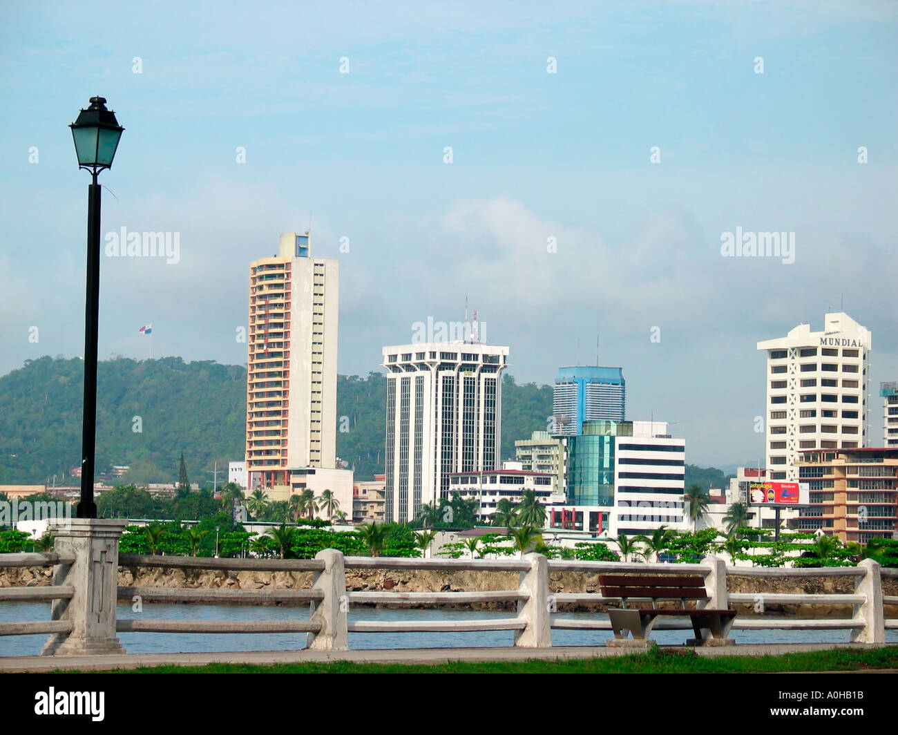 Modern Buildings are part of the Panama City skyline. Avenida Balboa, Republic of Panama Stock Photo