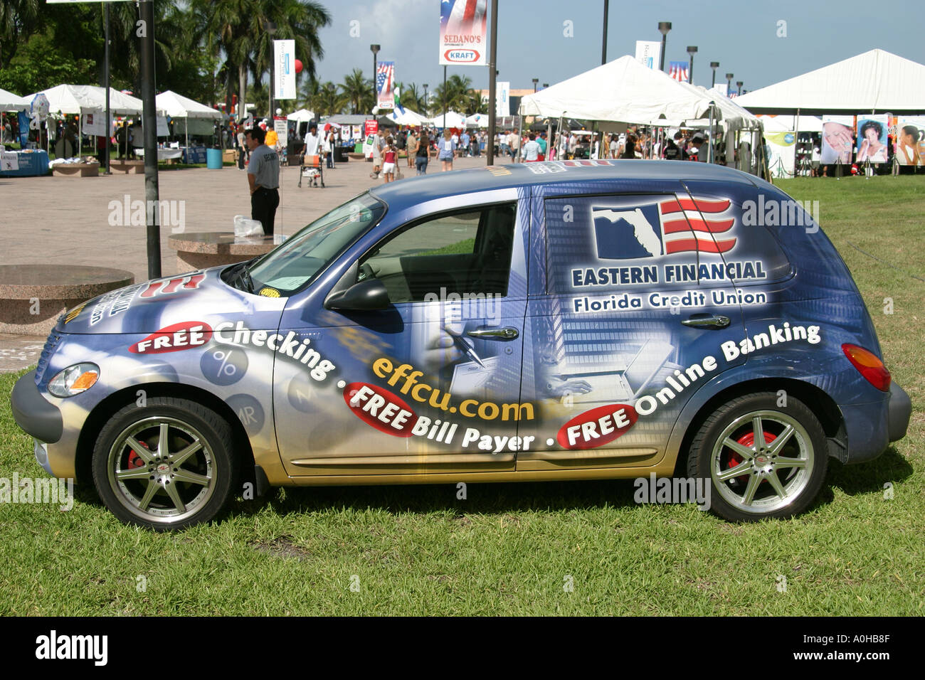 Miami Florida,Bayfront Park,4th of July Celebration,Fourth,vehicle,advertise,U.S.A.,United States America,North American Americans,visitors travel tra Stock Photo