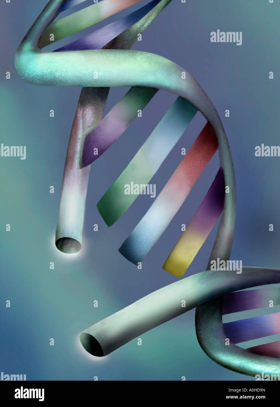 Double Helix DNA. Genetic sequencing. Broken DNA chain illustration ...