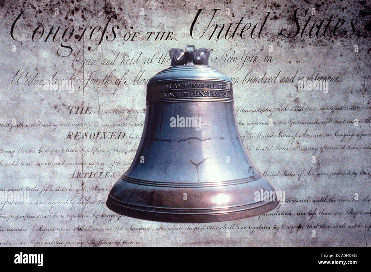 Bill of Rights Liberty Bell Stock Photo