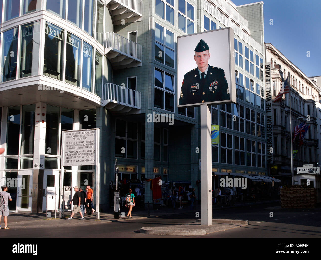 Germany East Berlin Check Point Charlie Stock Photo