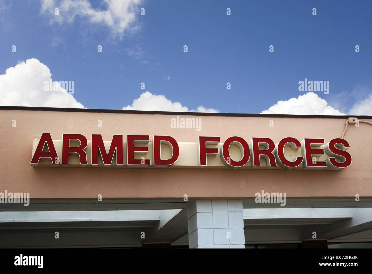American Armed Forces Recruitment Center sign Stock Photo