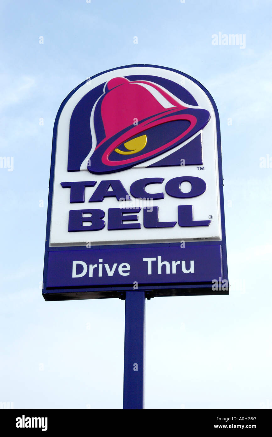 Taco Bell Fast Food Restaurant sign Stock Photo