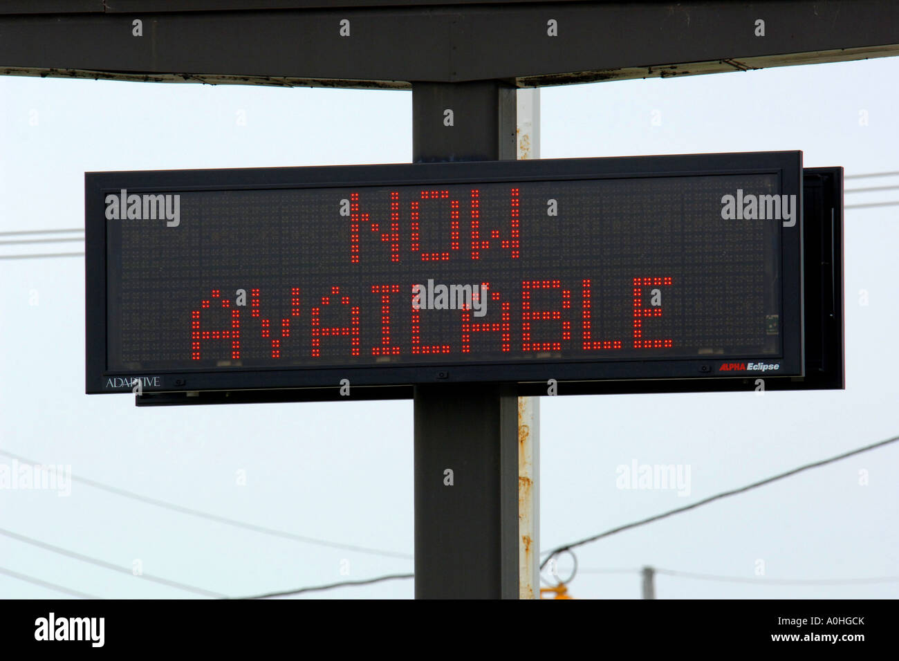 Led Infomation Sign LED Information computer sign showing a message in red lettering Stock ...