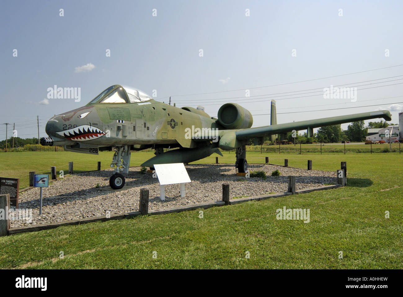 A10 Tank Buster Warthog at the Grissom Air Force Base Museum, Indiana. Stock Photo