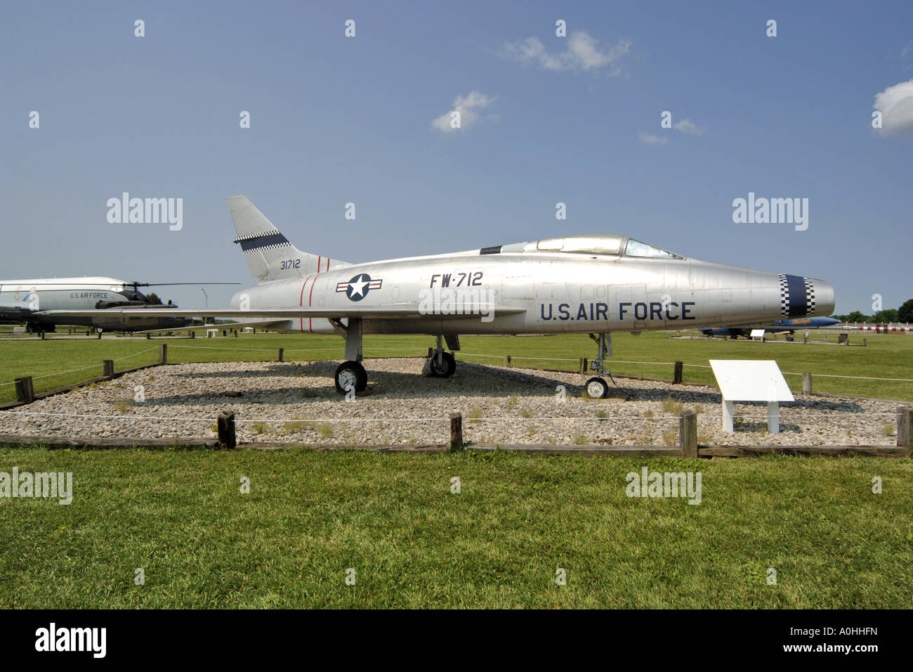 F100 Super Sabre at the Grissom Air Force Base Museum, Indiana Stock