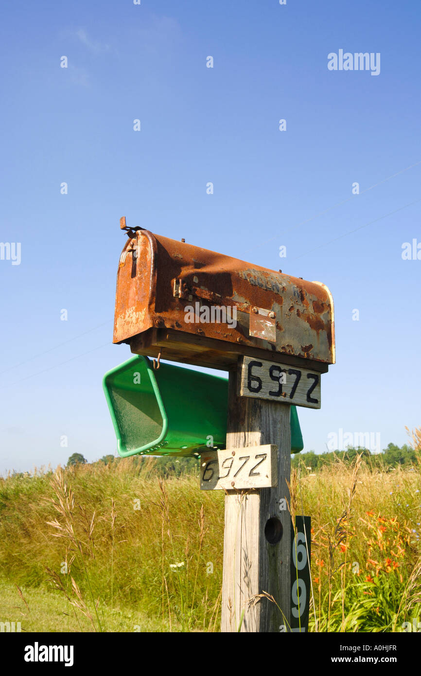 US Mailbox in the middle of nowhere Stock Photo