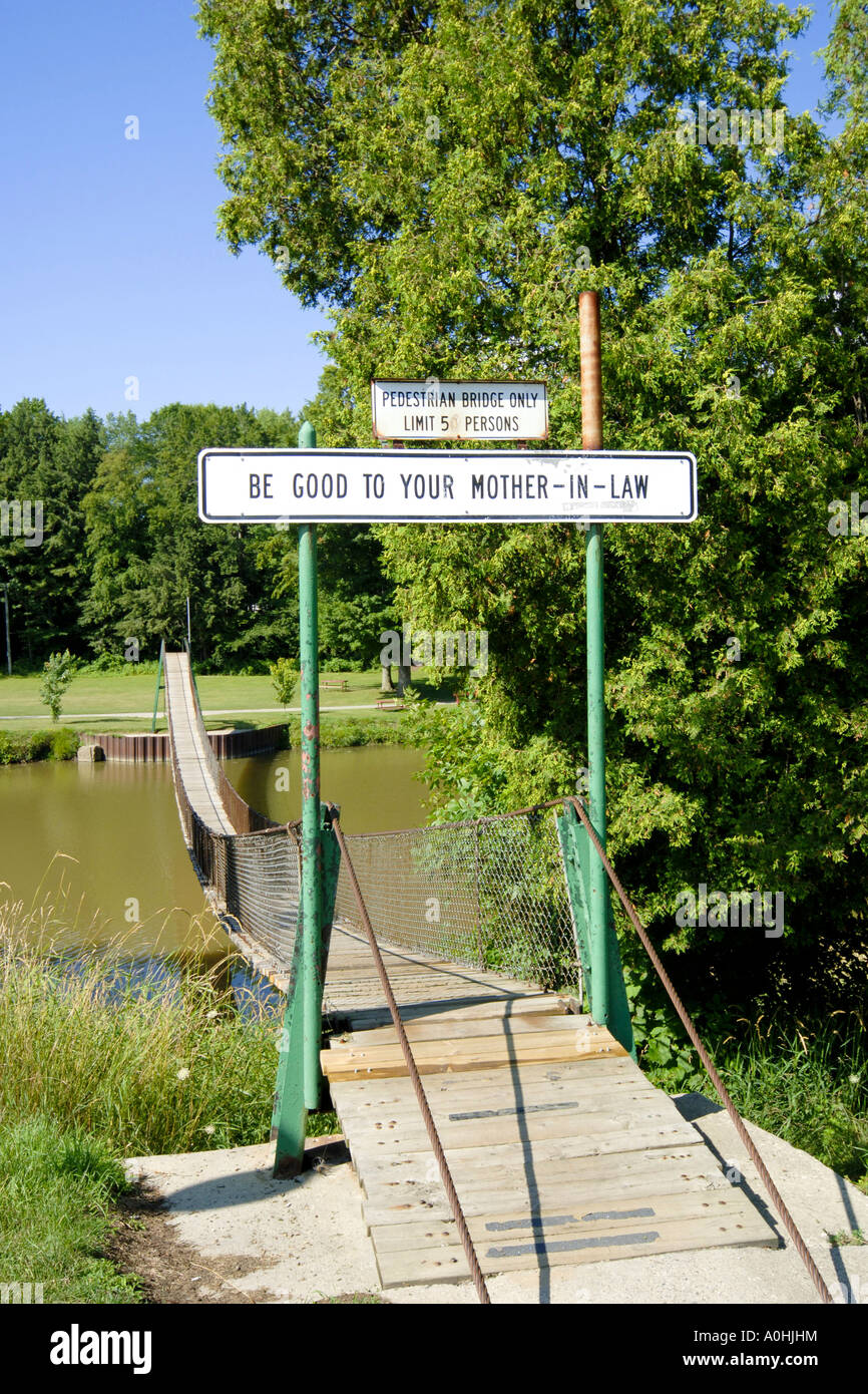 The MotherinLaw Bridge Croswell MI Stock Photo Alamy