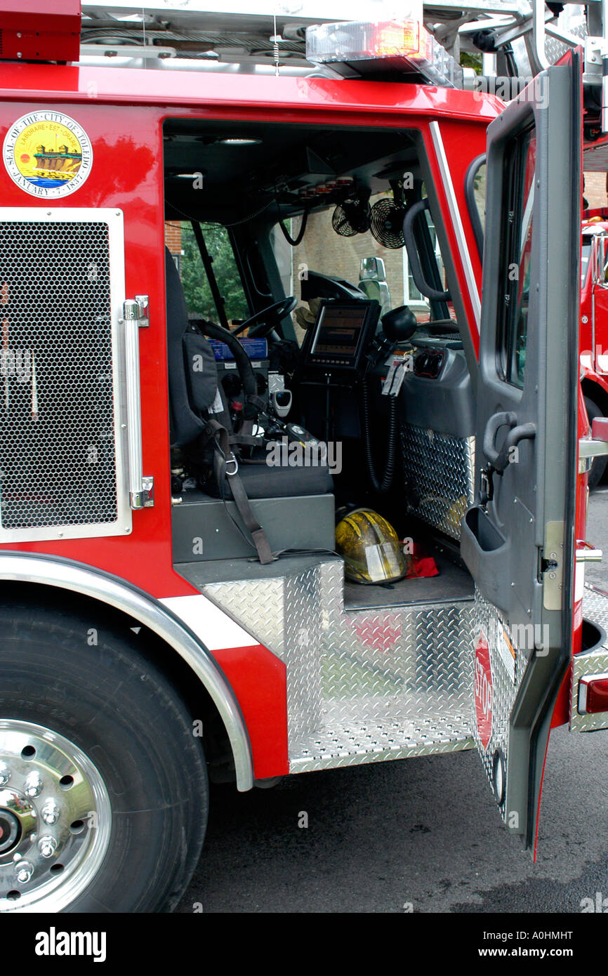 A Firetruck In Downtown Toledo Ohio A0HMHT 