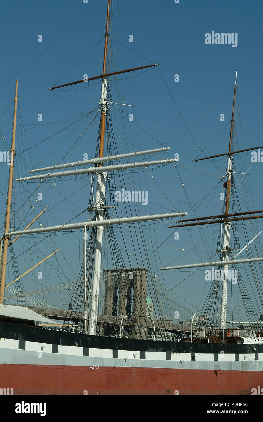 South Street Seaport Peking clipper sailing ship Pier 17 New York Stock