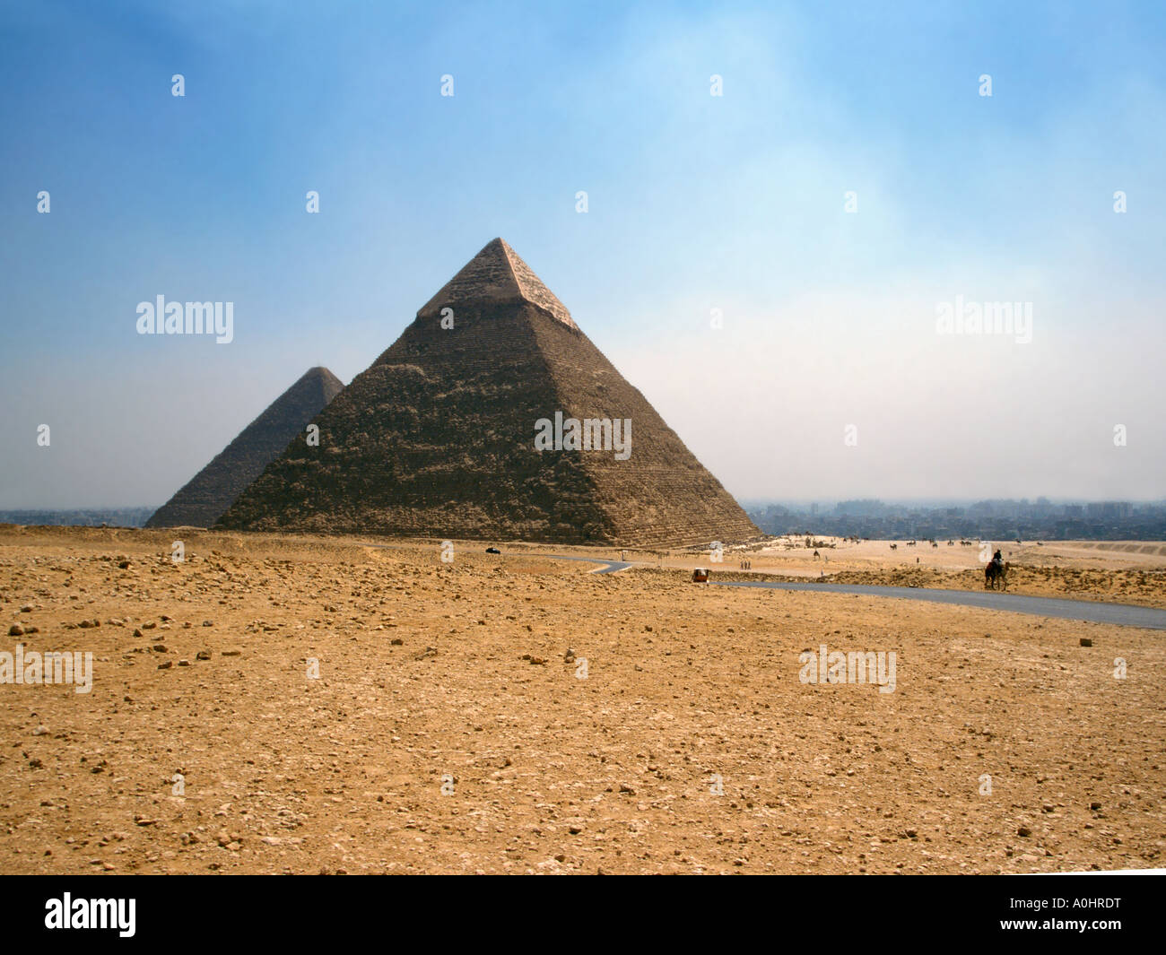 Road by pyramids Gizeh Egypt Stock Photo - Alamy