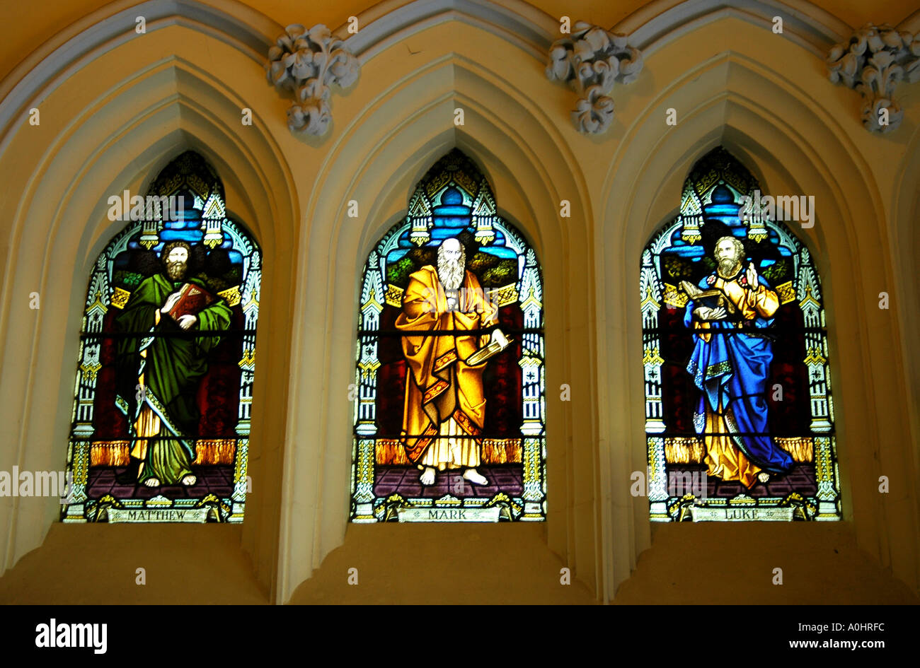 Stained glass windows of Matthew, Mark & Luke, Melbourne, Victoria