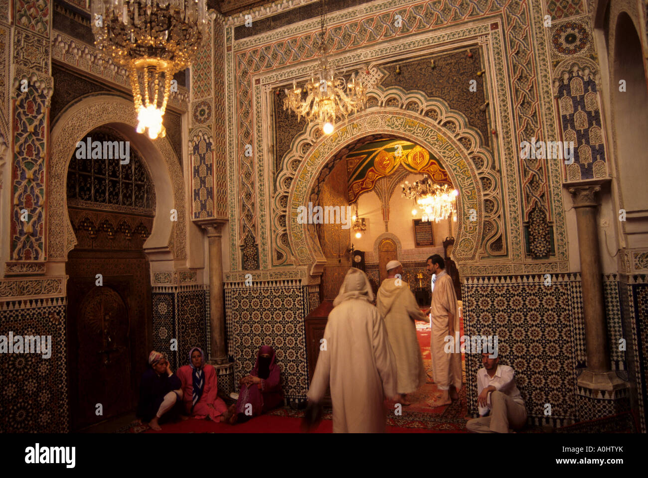 fes medina morocco mosque muslim islamic religion interior Stock Photo
