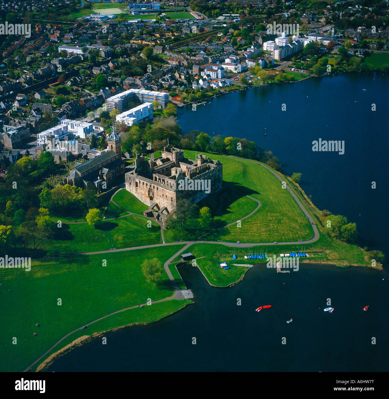 Linlithgow Palace Scotland aerial view Stock Photo Alamy