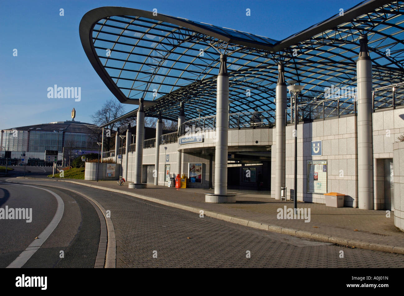 Underground station at the Westfalenhalle, Dortmund, North Rhine