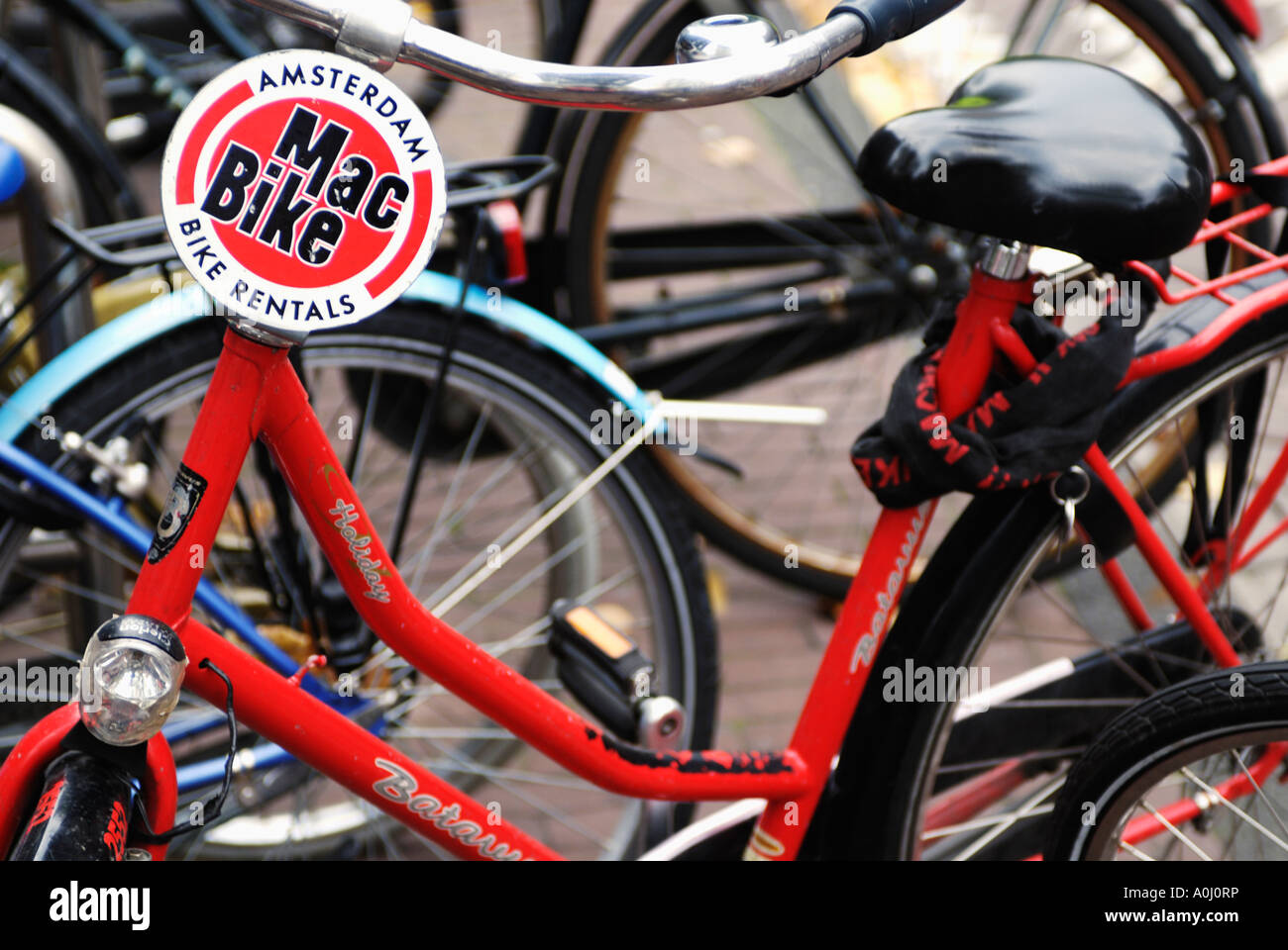 Holland Amsterdam Rental Bicycle Stock Photo