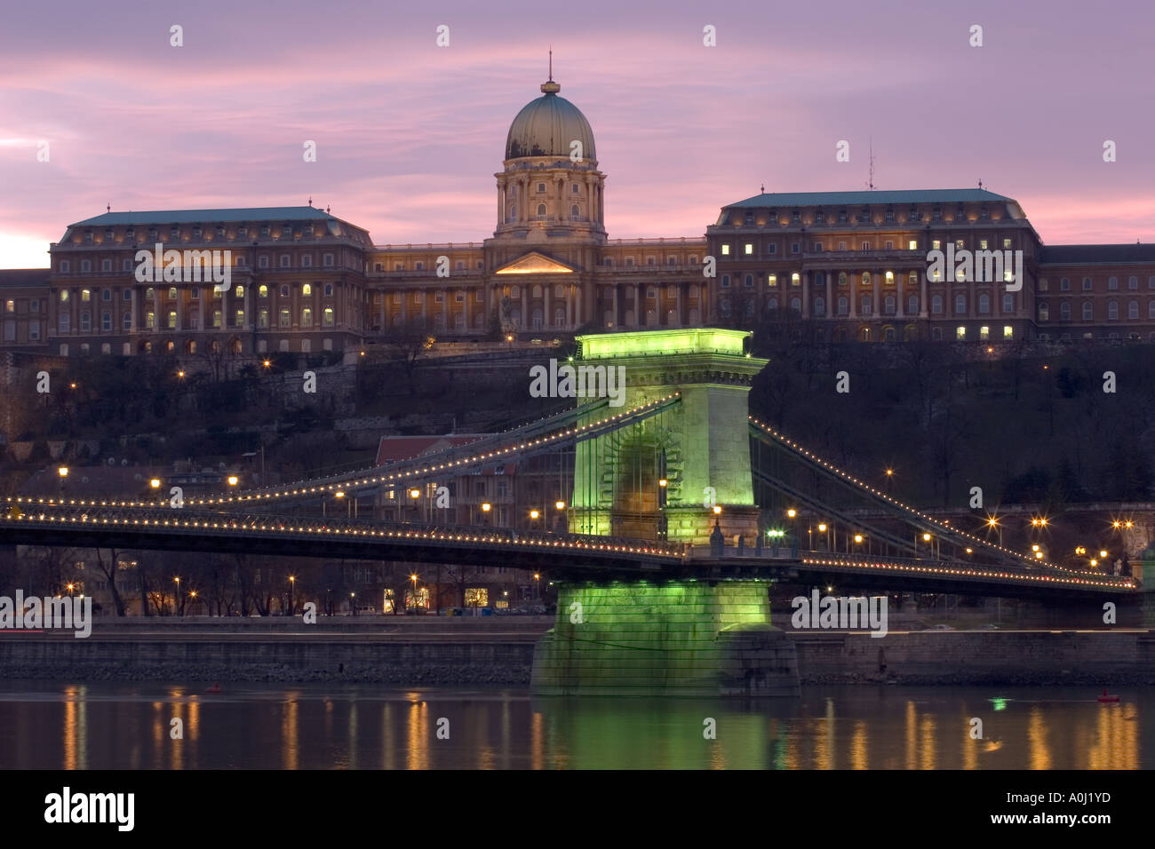 Chain Bridge and Buda Palace,Budapest Stock Photo - Alamy
