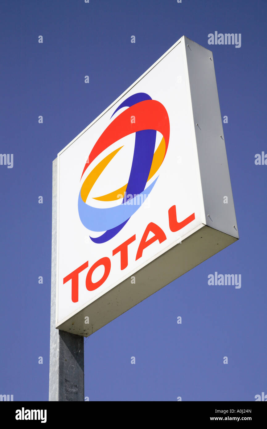 Petrol station emblem Total Stock Photo
