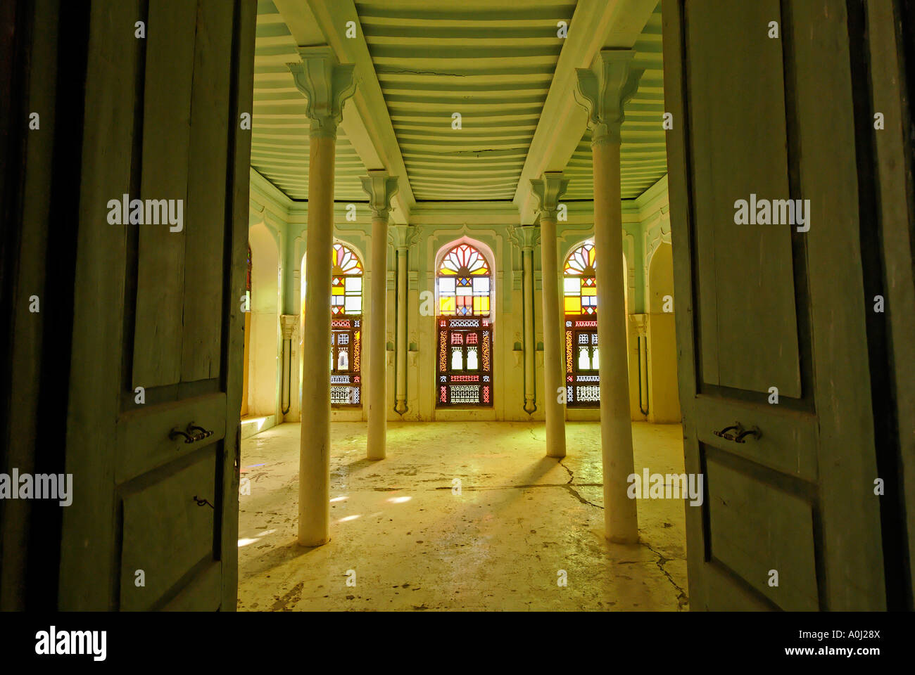 Al-Kaff Palace Isch Schaa, holy city of Tarim, Wadi Hadramaut, Yemen Stock Photo