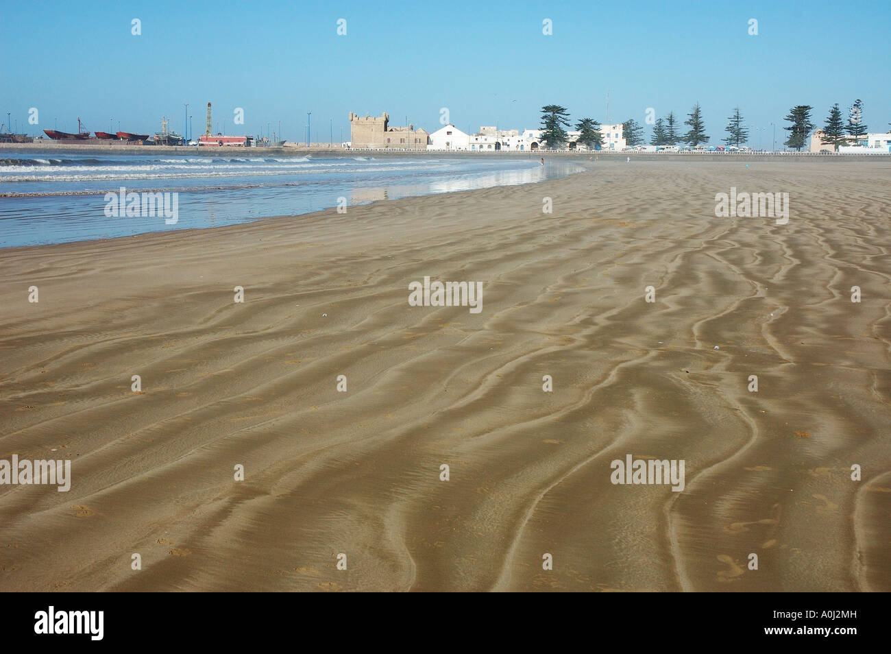 Sandy beach and Medina - Old town , Essaouira , Marokko , Afrika Stock Photo