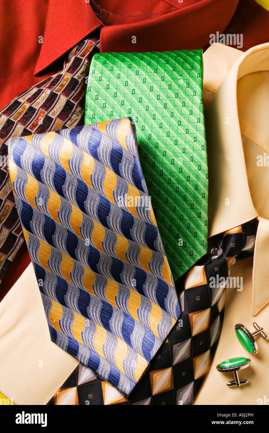 Dress shirts and ties with cuff links Stock Photo Alamy