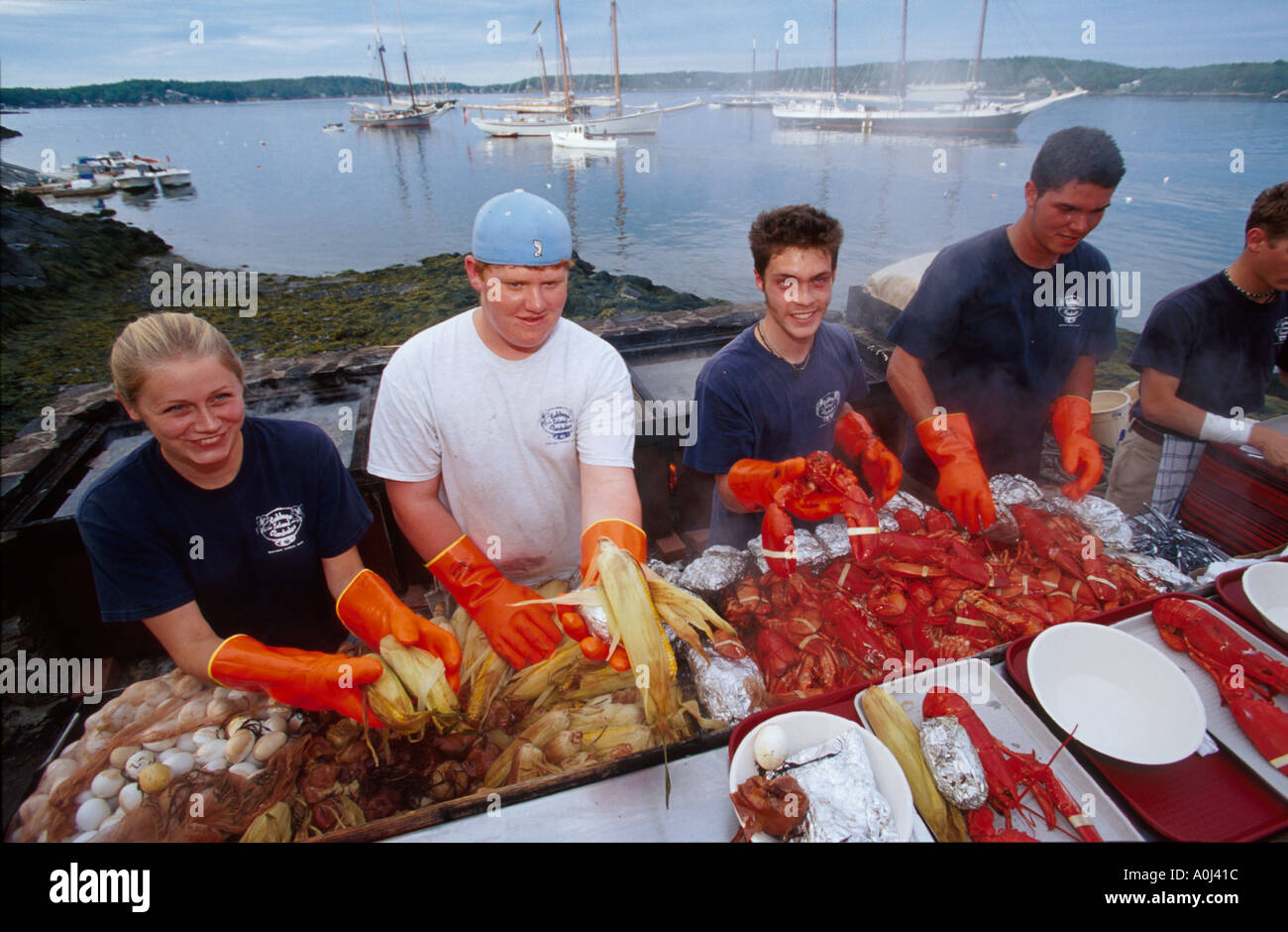 Maine,ME,New England,Down East,Linekin Bay Cabbage Island lobster bake,Windjammer Days,festival