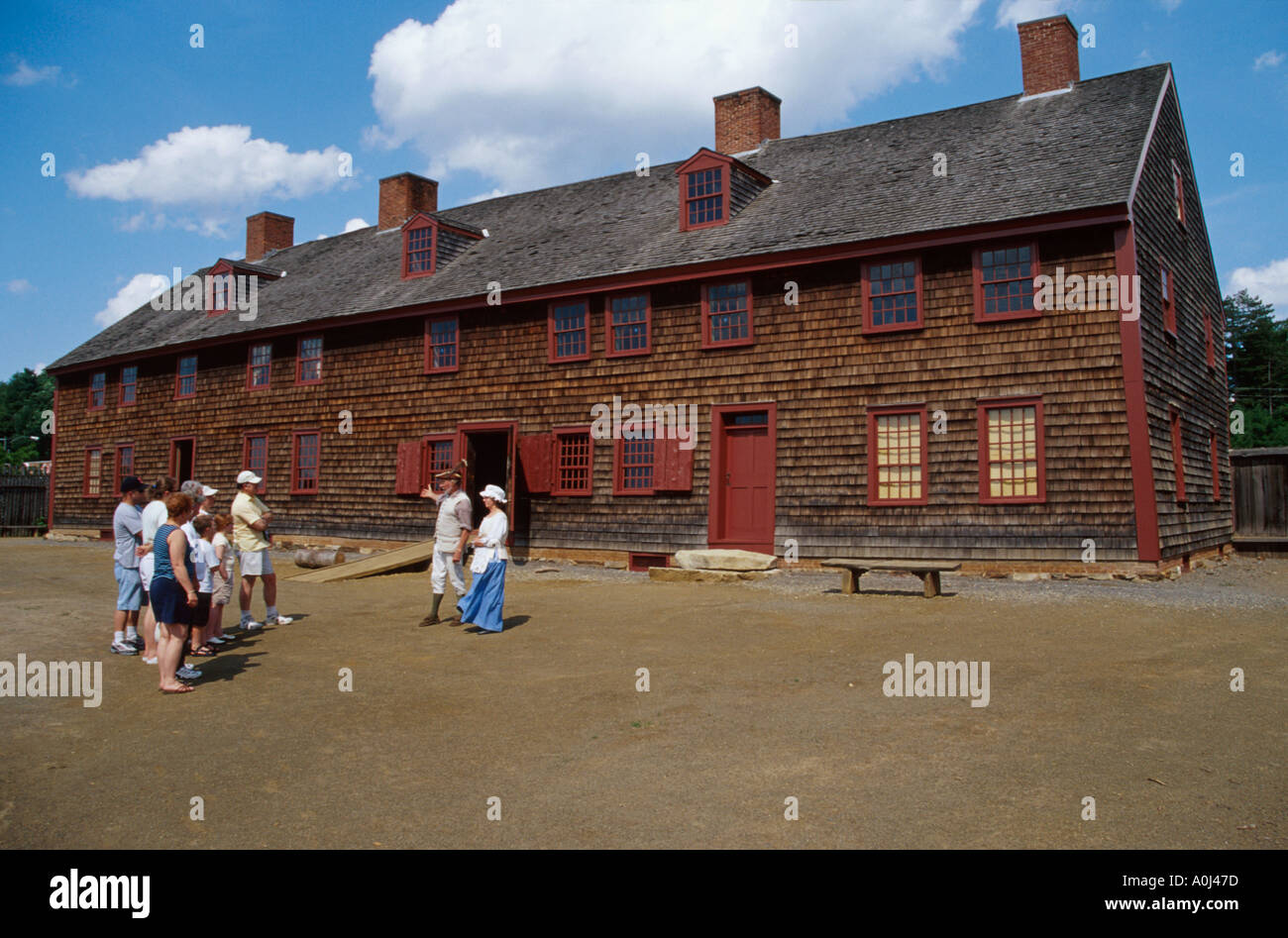 Maine,ME,New England,Down East,Augusta Old Fort Western,built 1754 costumed guides,ME042,ME042 Stock Photo
