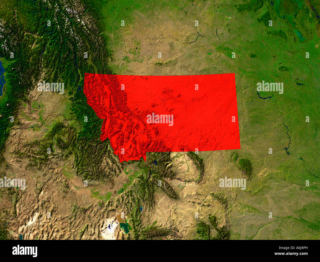 Satellite View Of Montana Map Satellite Geography Montana High Resolution Stock Photography And Images  - Alamy