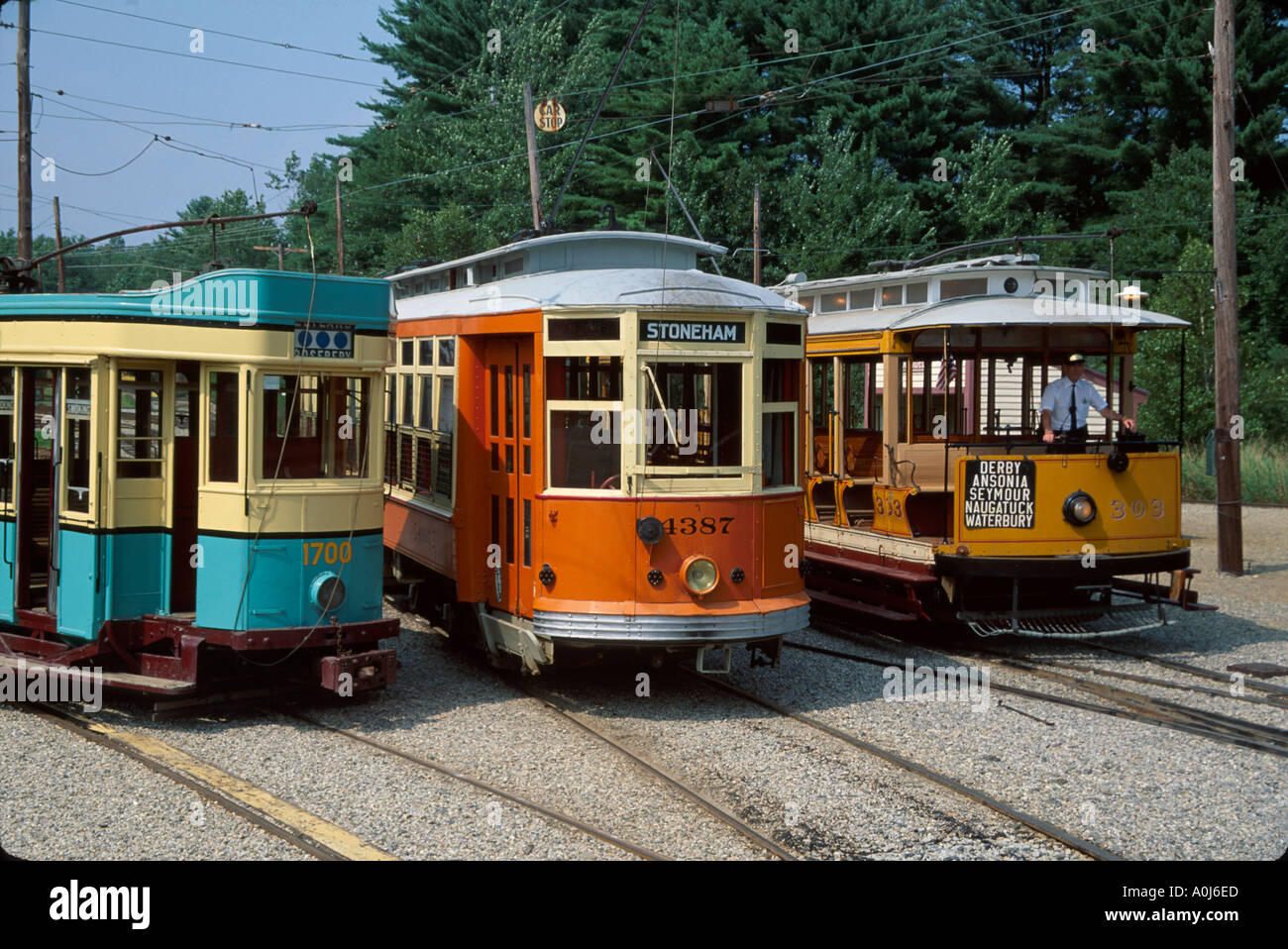 Maine Kennebunkport Seashore Trolley Museum to restored trolleys Stock